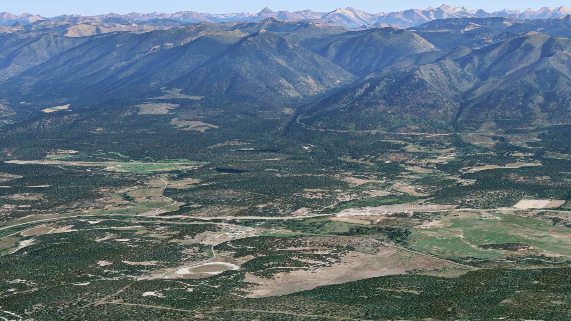 aerial image of Fortine Montana